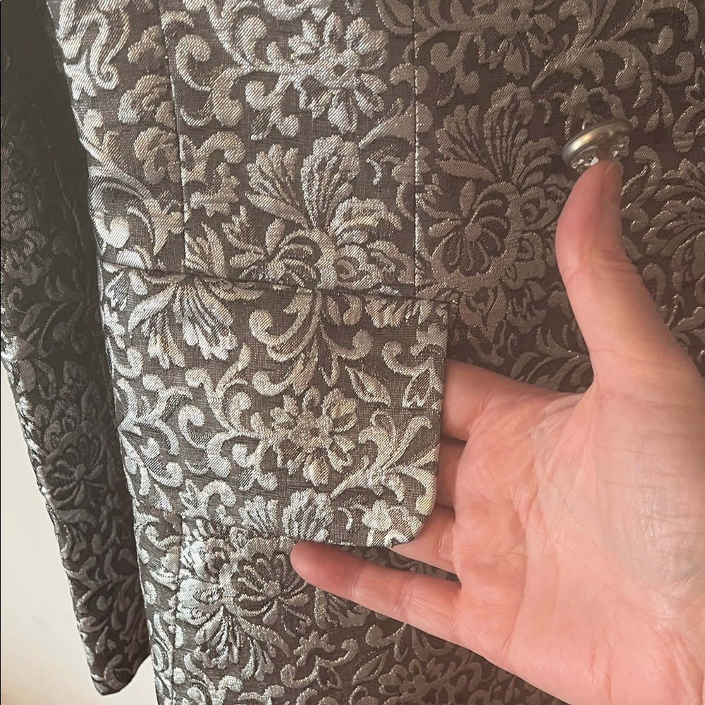 Escada Couture Silver Patterned Suit. Jacket And … - image 4